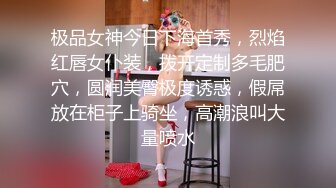 极品女神今日下海首秀，烈焰红唇女仆装，拨开定制多毛肥穴，圆润美臀极度诱惑，假屌放在柜子上骑坐，高潮浪叫大量喷水