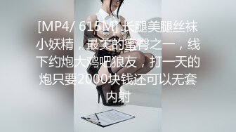 [MP4/ 615M] 长腿美腿丝袜小妖精，最美的蜜臀之一，线下约炮大鸡吧狼友，打一天的炮只要2000块钱还可以无套内射