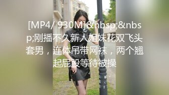 [MP4/ 930M]&nbsp;&nbsp;刚播不久新人姐妹花双飞头套男，连体吊带网袜，两个翘起屁股等待被操