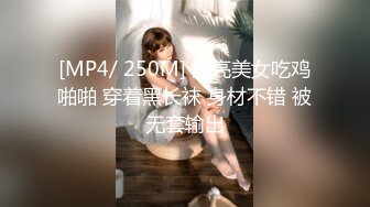 [MP4/ 250M] 漂亮美女吃鸡啪啪 穿着黑长袜 身材不错 被无套输出